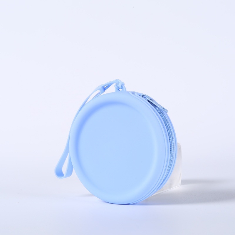 Silikoninis maišelis, apvali monetų piniginė, vientisos spalvos, ausinių duomenų linija, lūpų dažų laikymo maišelis, nešiojamas užtrauktukas, raktų dėklas, yra sandėlyje