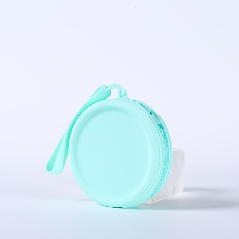 Silikoninis maišelis, apvali monetų piniginė, vientisos spalvos, ausinių duomenų linija, lūpų dažų laikymo maišelis, nešiojamas užtrauktukas, raktų dėklas, yra sandėlyje