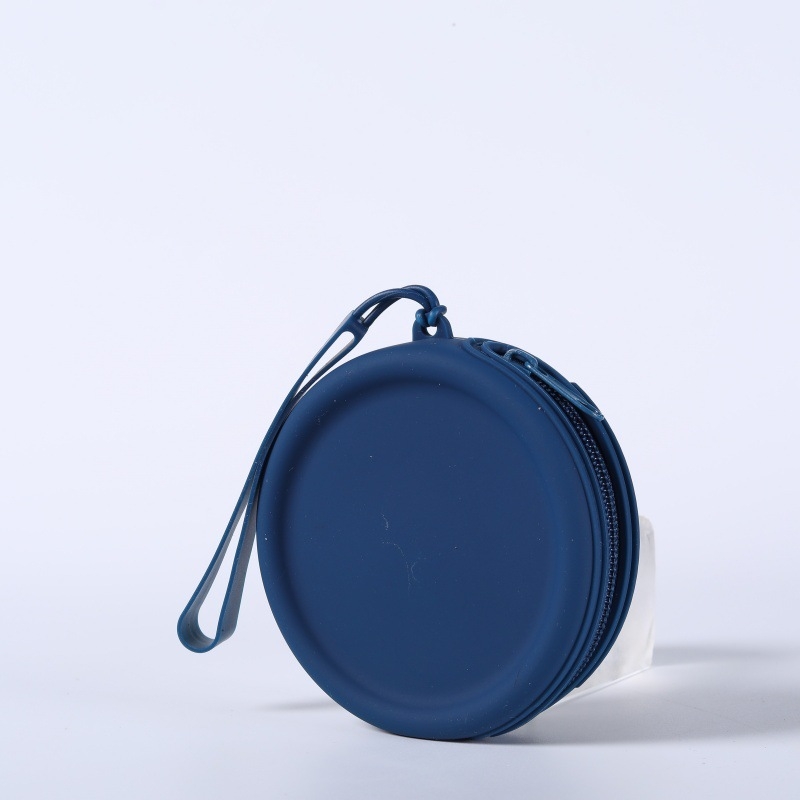 Silikoninis maišelis, apvali monetų piniginė, vientisos spalvos, ausinių duomenų linija, lūpų dažų laikymo maišelis, nešiojamas užtrauktukas, raktų dėklas, yra sandėlyje