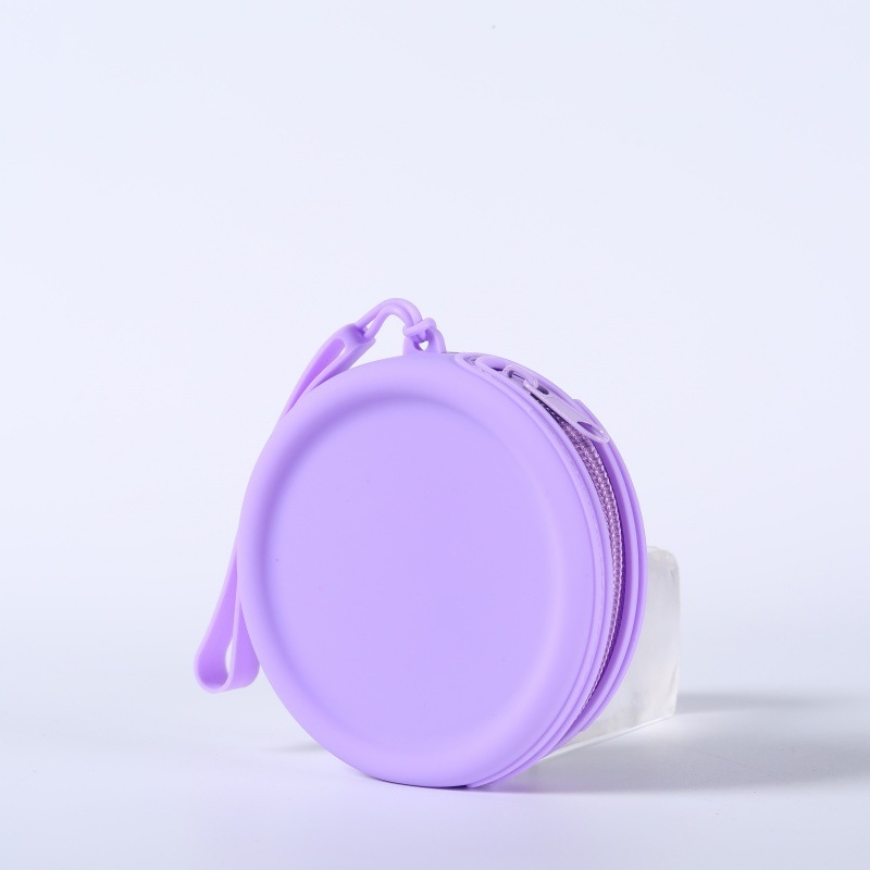 Silikoninis maišelis, apvali monetų piniginė, vientisos spalvos, ausinių duomenų linija, lūpų dažų laikymo maišelis, nešiojamas užtrauktukas, raktų dėklas, yra sandėlyje