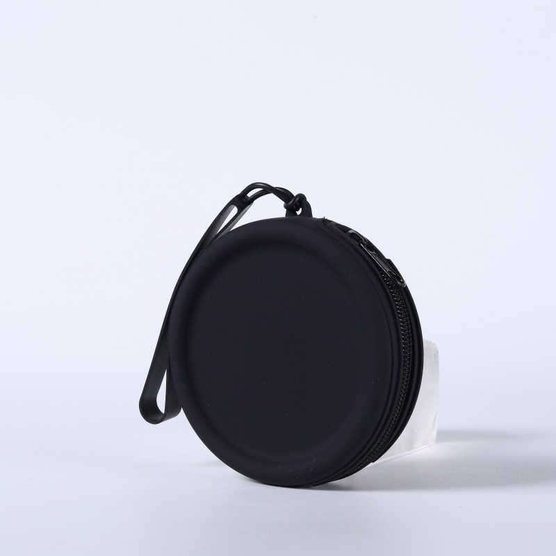 Silikoninis maišelis, apvali monetų piniginė, vientisos spalvos, ausinių duomenų linija, lūpų dažų laikymo maišelis, nešiojamas užtrauktukas, raktų dėklas, yra sandėlyje