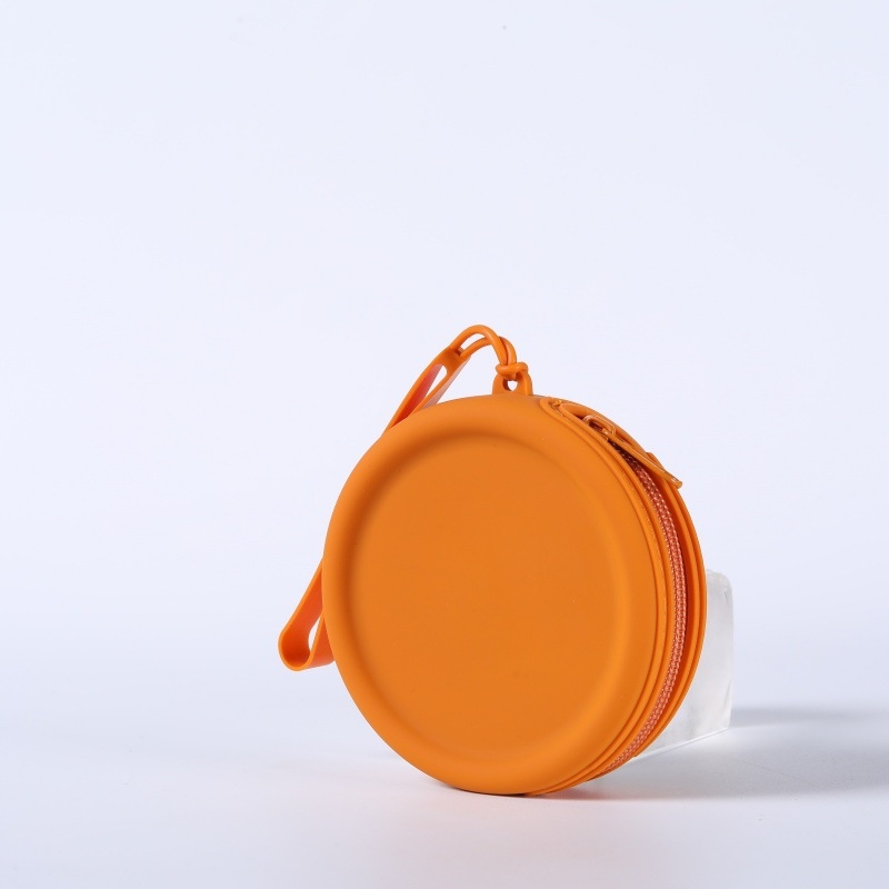 Silikoninis maišelis, apvali monetų piniginė, vientisos spalvos, ausinių duomenų linija, lūpų dažų laikymo maišelis, nešiojamas užtrauktukas, raktų dėklas, yra sandėlyje