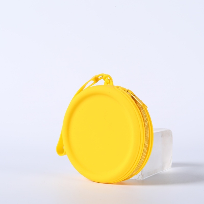 Silikoninis maišelis, apvali monetų piniginė, vientisos spalvos, ausinių duomenų linija, lūpų dažų laikymo maišelis, nešiojamas užtrauktukas, raktų dėklas, yra sandėlyje