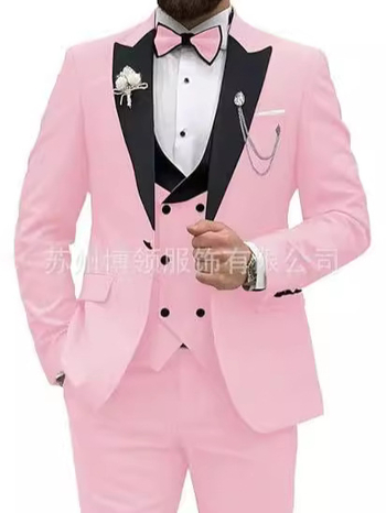 Мъжки костюм от 3 части, комплект, мъжки слим кройка, ежедневен, бизнес, младоженец, рокля, парти, костюм