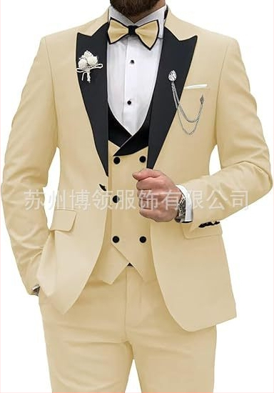 Meeste ülikond, 3-osaline komplekt, meeste slim fit ülikond, vabaaja, äri, peigmehe kleit, pidulik, pidulik ülikond