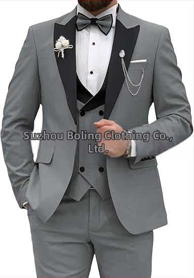 Meeste ülikond, 3-osaline komplekt, meeste slim fit ülikond, vabaaja, äri, peigmehe kleit, pidulik, pidulik ülikond