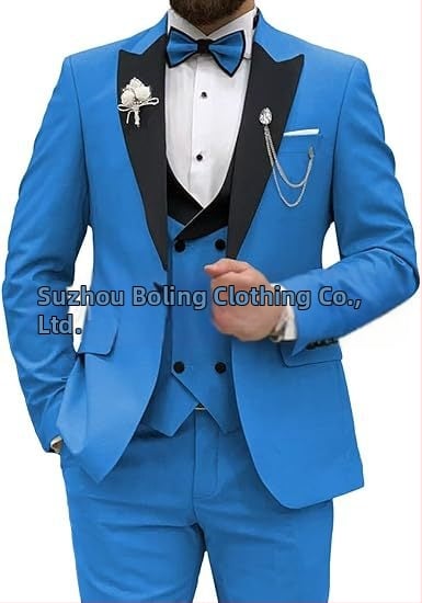 Meeste ülikond, 3-osaline komplekt, meeste slim fit ülikond, vabaaja, äri, peigmehe kleit, pidulik, pidulik ülikond