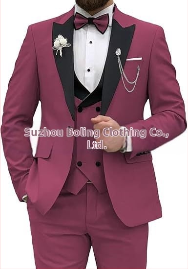 Meeste ülikond, 3-osaline komplekt, meeste slim fit ülikond, vabaaja, äri, peigmehe kleit, pidulik, pidulik ülikond