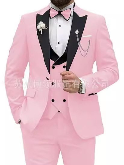 Meeste ülikond, 3-osaline komplekt, meeste slim fit ülikond, vabaaja, äri, peigmehe kleit, pidulik, pidulik ülikond