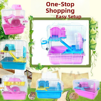 Tehase müügist pärit hamstri puuritarvete komplekt, täielik pesa, topeltpuur, suur villa, väike loss, väike aed