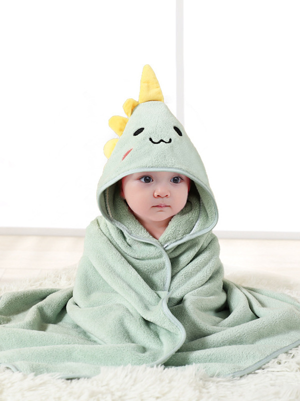 Korallfliisist kott beebirätikule, tikitud, armas, pehme, imav, kiiresti kuivav, kapuutsiga beebitekk, piiriülene, eksklusiivne