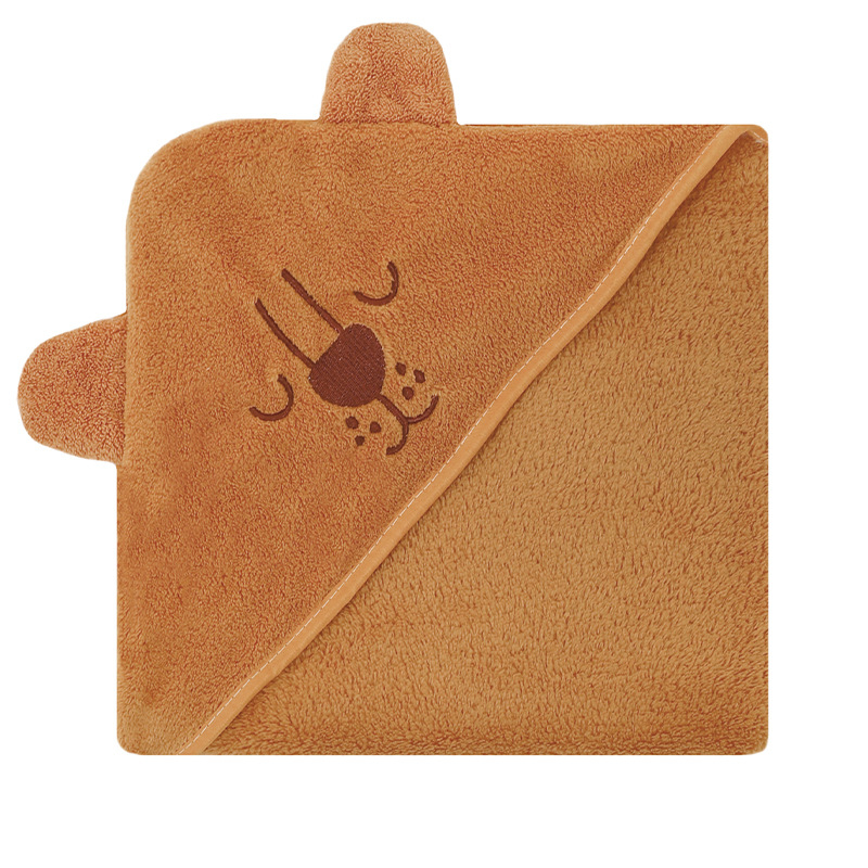 Korallfliisist kott beebirätikule, tikitud, armas, pehme, imav, kiiresti kuivav, kapuutsiga beebitekk, piiriülene, eksklusiivne