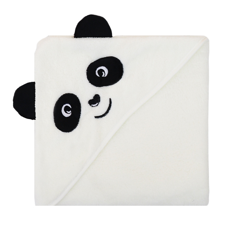 Korallfliisist kott beebirätikule, tikitud, armas, pehme, imav, kiiresti kuivav, kapuutsiga beebitekk, piiriülene, eksklusiivne