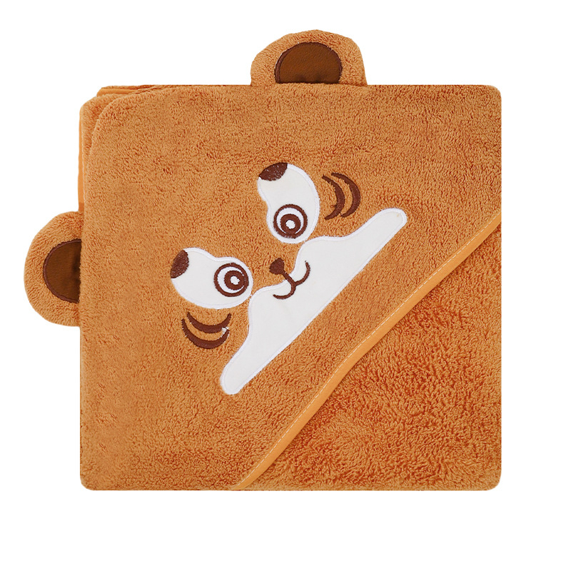 Korallfliisist kott beebirätikule, tikitud, armas, pehme, imav, kiiresti kuivav, kapuutsiga beebitekk, piiriülene, eksklusiivne