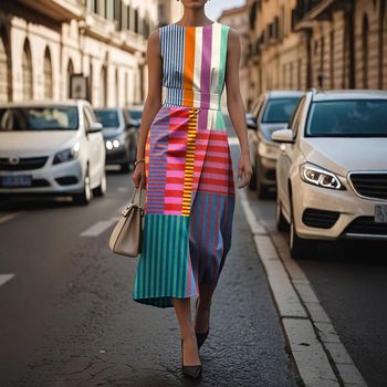 Elegantné šaty bez rukávov Cross-Border Independent Station Amazon Flower Ocean Eternal Elegant Dress E483