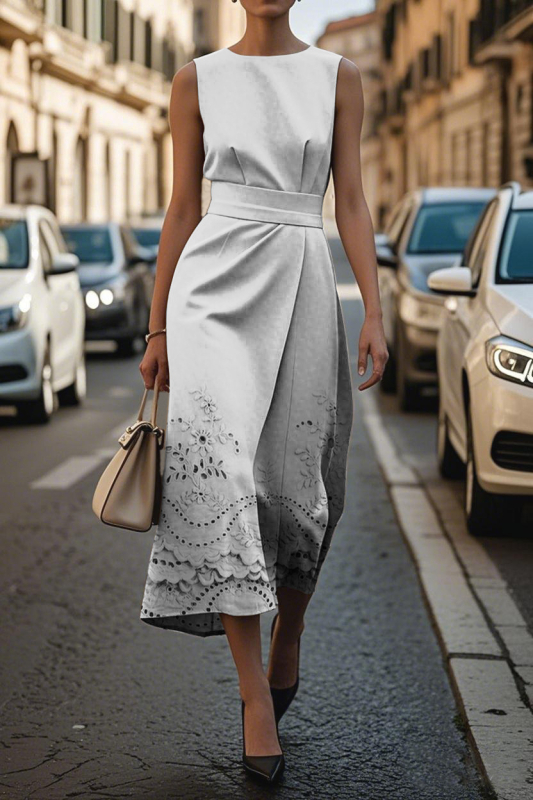 Elegantné šaty bez rukávov Cross-Border Independent Station Amazon Flower Ocean Eternal Elegant Dress E483