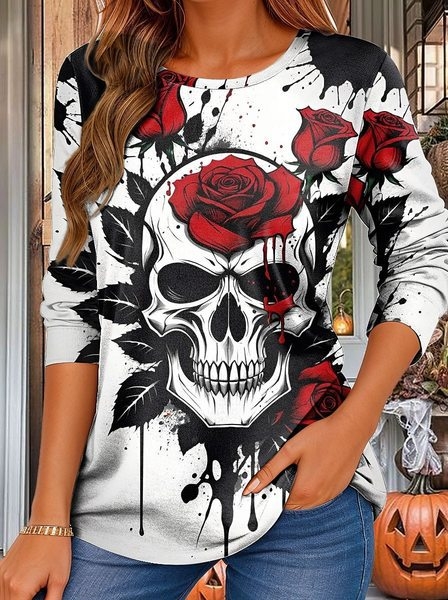 Európai és amerikai független állomás Amazon határokon átnyúló új 3D digitális nyomtatású női divatos kerek nyakú hosszú ujjú póló tavasz és ősz