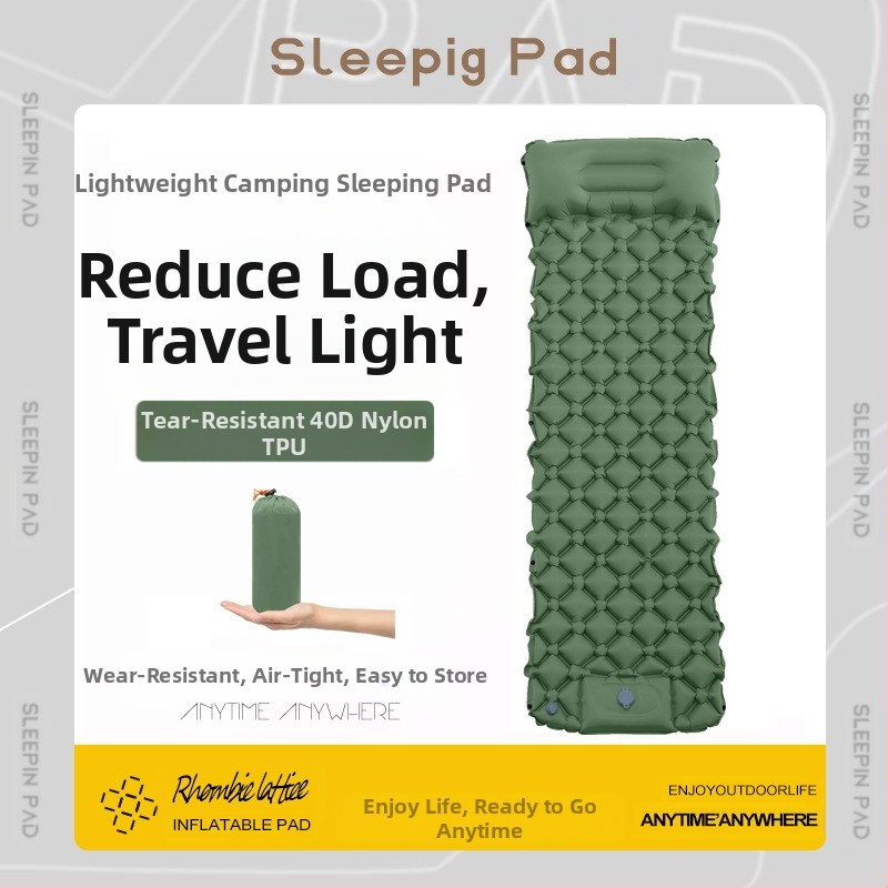 Надуваема постелка Foot New Single Diamond TPU, външна палатка, постелка за спане, ултра лека, преносима, къмпинг, влагоустойчива постелка