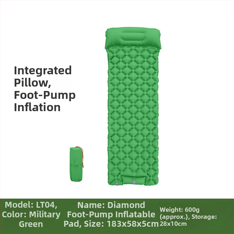 Pēdu jauns viena dimanta TPU piepūšamais paklājs āra telts guļampaklājs īpaši viegls pārnēsājams kempinga mitrumizturīgs paklājs