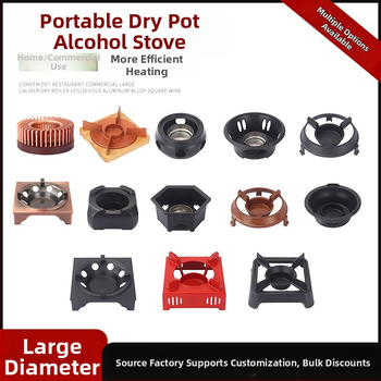 Sutirštinta aliuminio lydinio alkoholio viryklė virtuvėje, patogi sauso puodo viryklė, nešiojama alkoholio viryklė, buitinė maža karšto puodo lentynėlė