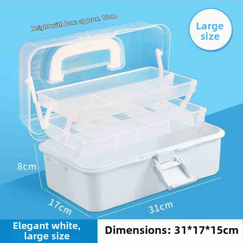 Kunstitööriistakast Kolmekihiline Mitmekihiline Kokkupandav Õpilaste Maalimiskast Kaasaskantav Multifunktsionaalne Majapidamiskast Kunst