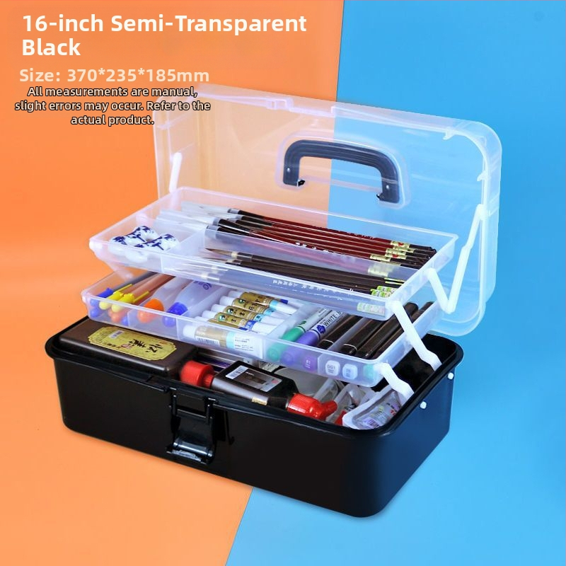 Kunstitööriistakast Kolmekihiline Mitmekihiline Kokkupandav Õpilaste Maalimiskast Kaasaskantav Multifunktsionaalne Majapidamiskast Kunst