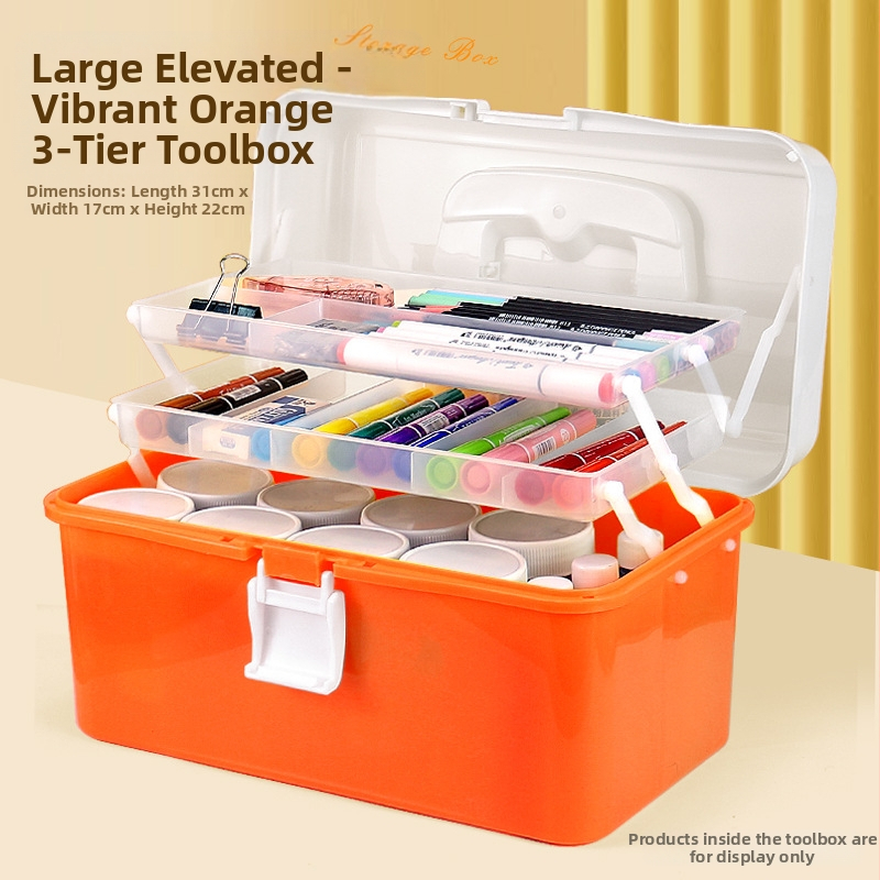 Kunstitööriistakast Kolmekihiline Mitmekihiline Kokkupandav Õpilaste Maalimiskast Kaasaskantav Multifunktsionaalne Majapidamiskast Kunst