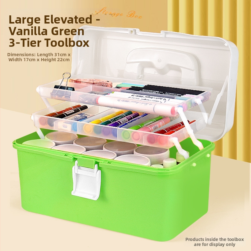 Kunstitööriistakast Kolmekihiline Mitmekihiline Kokkupandav Õpilaste Maalimiskast Kaasaskantav Multifunktsionaalne Majapidamiskast Kunst