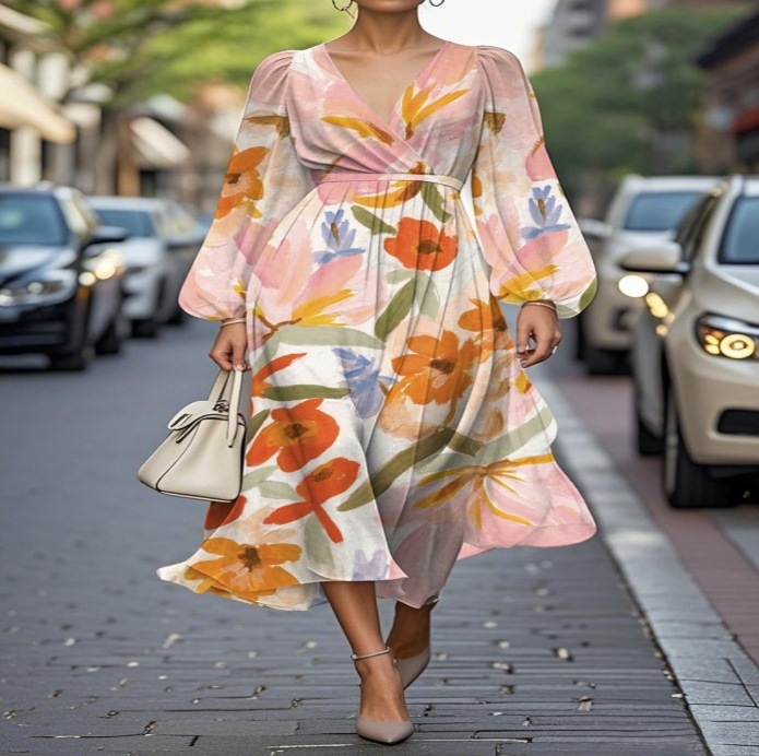 Európa és az Egyesült Államok határokon átnyúló külkereskedelme 2025 Amazon AliExpress kívánság női ruházati nyomtatási ruha