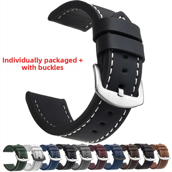 Väliskaubanduse moerihm ehtsast nahast universaalne servarihm unisex 18mm, 20mm, 22mm, 24mm hõbedane pandla, must pandla