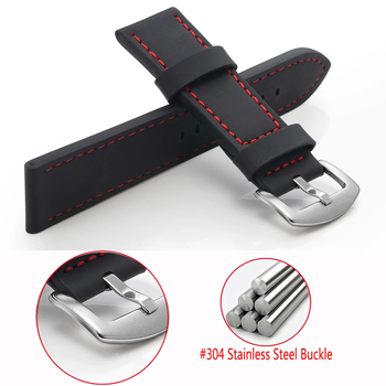 Väliskaubanduse moerihm ehtsast nahast universaalne servarihm unisex 18mm, 20mm, 22mm, 24mm hõbedane pandla, must pandla