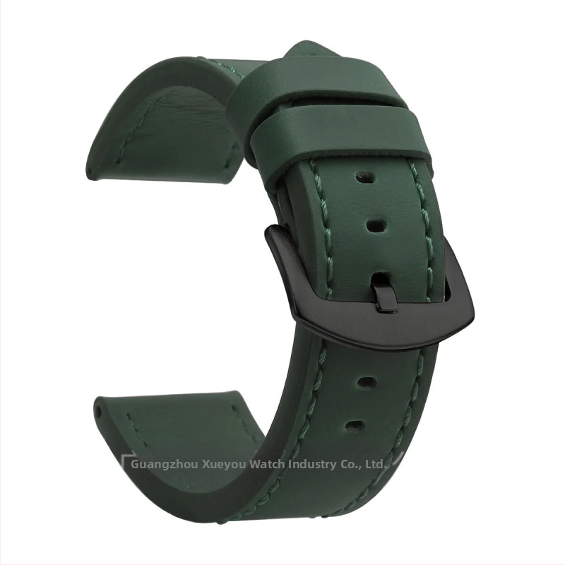 Väliskaubanduse moerihm ehtsast nahast universaalne servarihm unisex 18mm, 20mm, 22mm, 24mm hõbedane pandla, must pandla