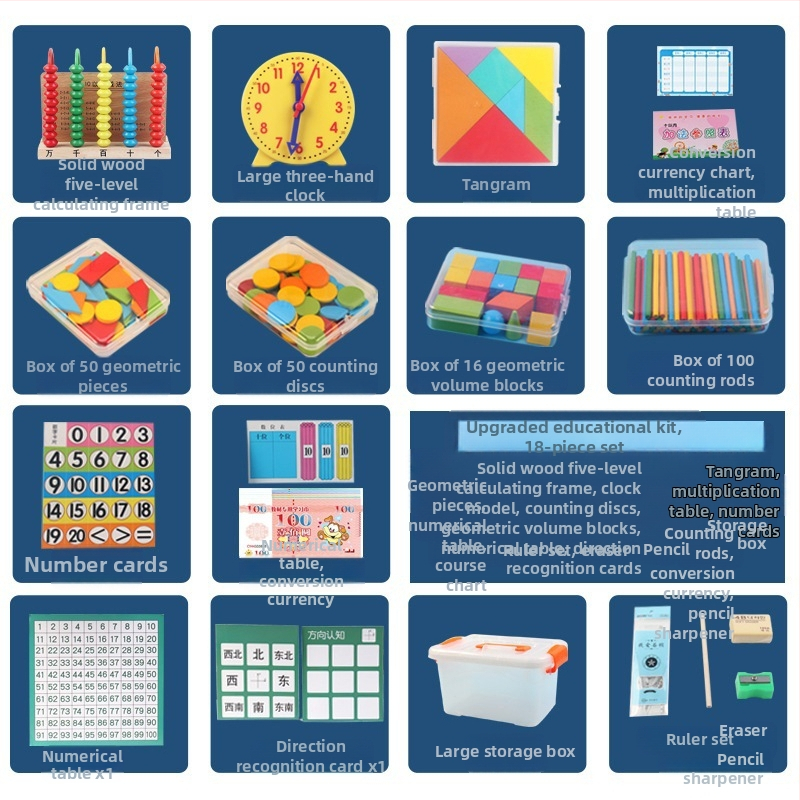 Kis bot abakusz állvány matematika taneszközök tanulási számtan számtan számolás gyerekeknek óvoda általános iskola kis bot összeadás és kivonás