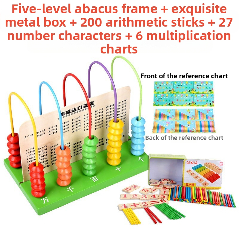 Kis bot abakusz állvány matematika taneszközök tanulási számtan számtan számolás gyerekeknek óvoda általános iskola kis bot összeadás és kivonás
