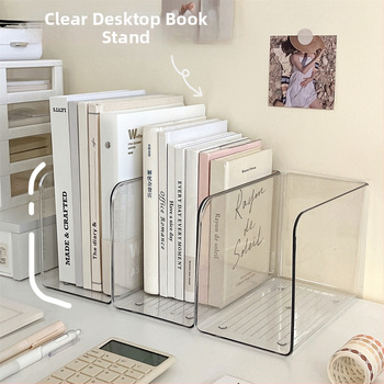 Könyvespolc akril asztali átlátszó könyvespolc állvány irodai irattartó asztali könyvtároló doboz állvány