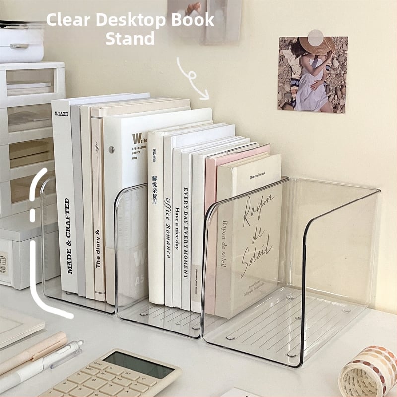 Könyvespolc akril asztali átlátszó könyvespolc állvány irodai irattartó asztali könyvtároló doboz állvány
