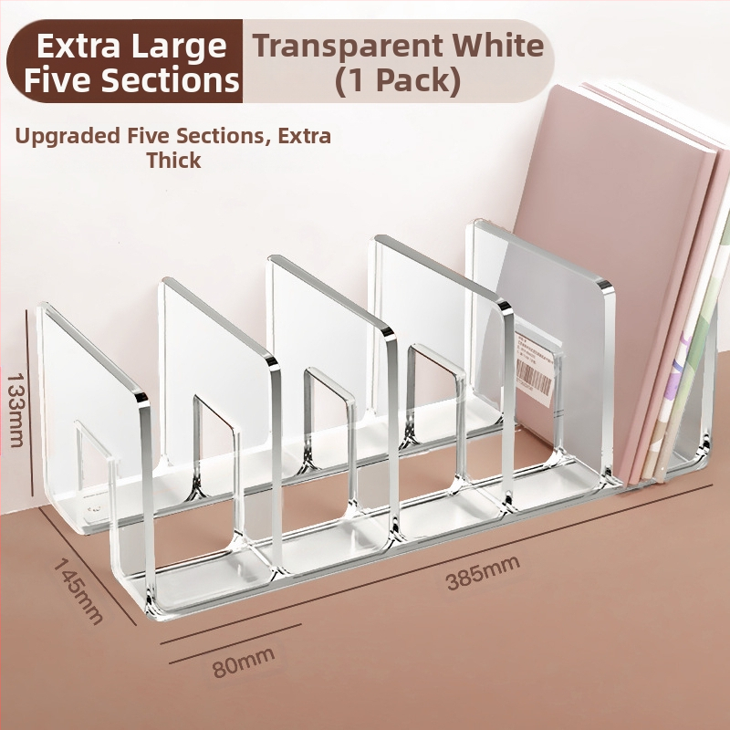 Könyvesállvány, olvasóállvány, könyvcsipesz, asztali könyvespolc, asztali fix könyvtároló állvány, elválasztó, átlátszó akril