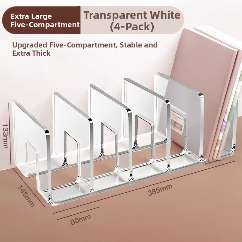 Könyvesállvány, olvasóállvány, könyvcsipesz, asztali könyvespolc, asztali fix könyvtároló állvány, elválasztó, átlátszó akril