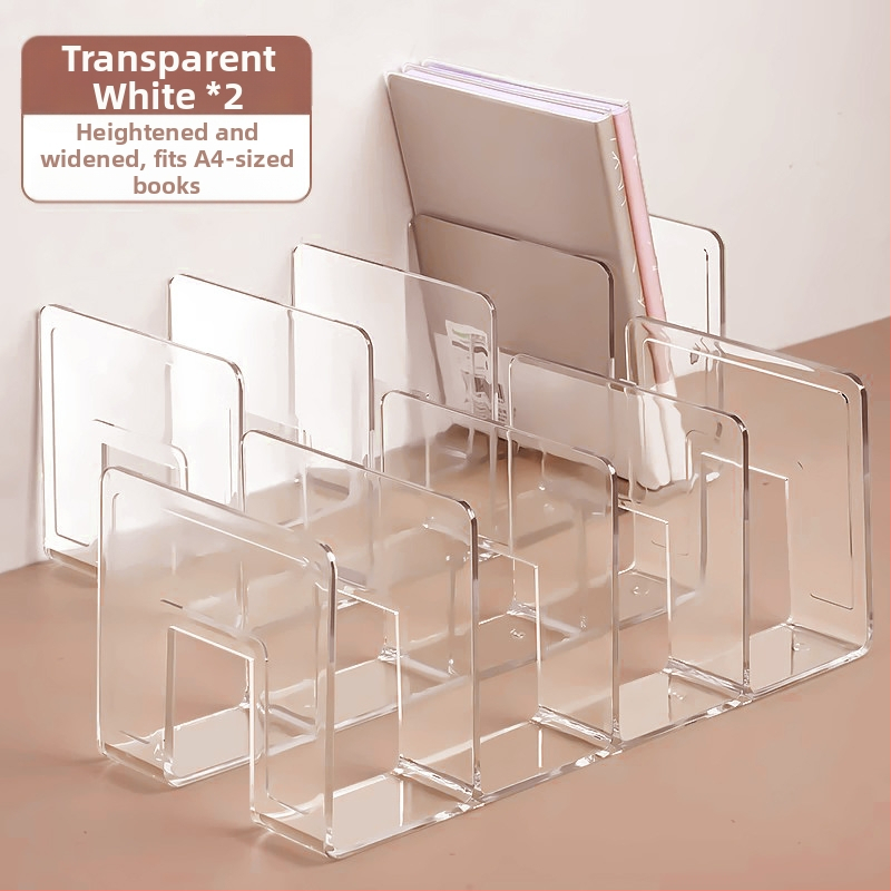 Könyvesállvány, olvasóállvány, könyvcsipesz, asztali könyvespolc, asztali fix könyvtároló állvány, elválasztó, átlátszó akril