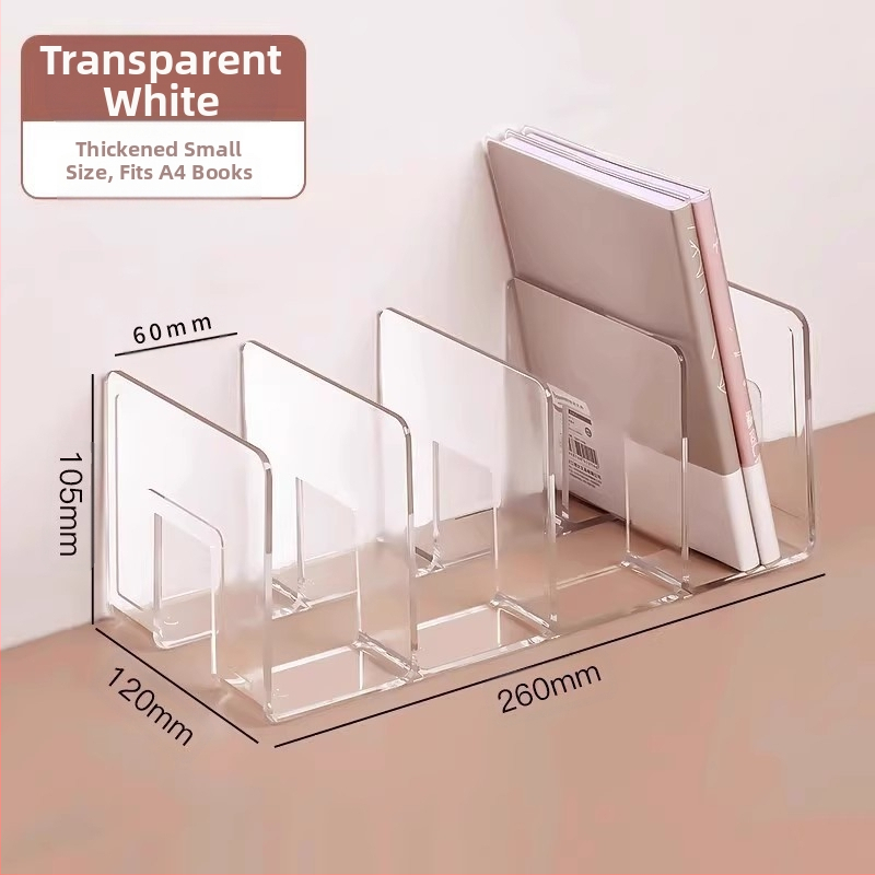 Könyvesállvány, olvasóállvány, könyvcsipesz, asztali könyvespolc, asztali fix könyvtároló állvány, elválasztó, átlátszó akril