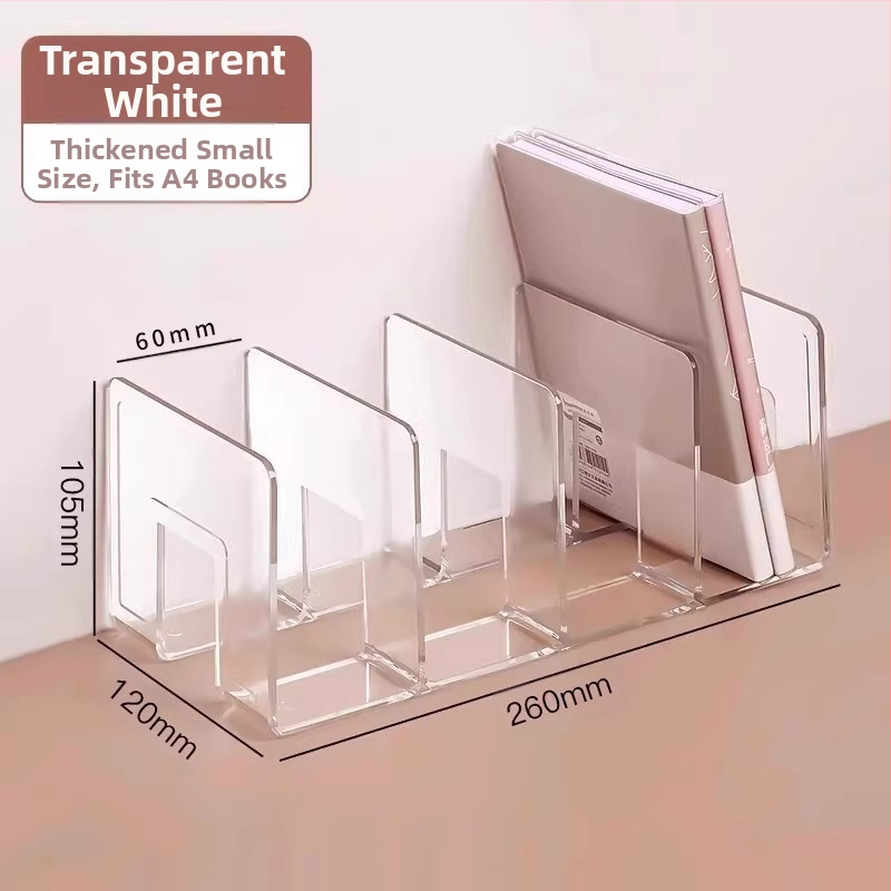 Könyvesállvány, olvasóállvány, könyvcsipesz, asztali könyvespolc, asztali fix könyvtároló állvány, elválasztó, átlátszó akril