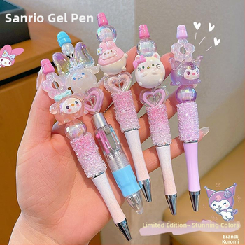 Crystal Flash Diamond Rotating Gel Pen Μαύρο Χαριτωμένο Fantasy Laser Laser Cool Rice Beaded Pen Cartoon