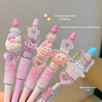 Crystal Flash Diamond Rotating Gel Pen Μαύρο Χαριτωμένο Fantasy Laser Laser Cool Rice Beaded Pen Cartoon