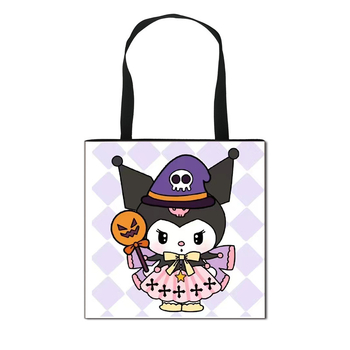 2025 m. Nauja „Kuromi“ animacinių filmukų rankinė mergaitėms, miela didelės talpos poliesterio rankinė, didmeninė prekyba