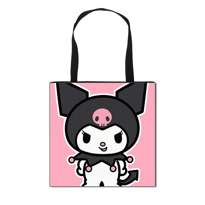 2025 m. Nauja „Kuromi“ animacinių filmukų rankinė mergaitėms, miela didelės talpos poliesterio rankinė, didmeninė prekyba