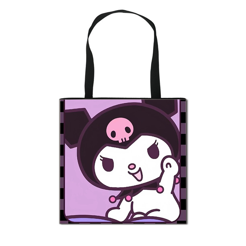 2025 m. Nauja „Kuromi“ animacinių filmukų rankinė mergaitėms, miela didelės talpos poliesterio rankinė, didmeninė prekyba