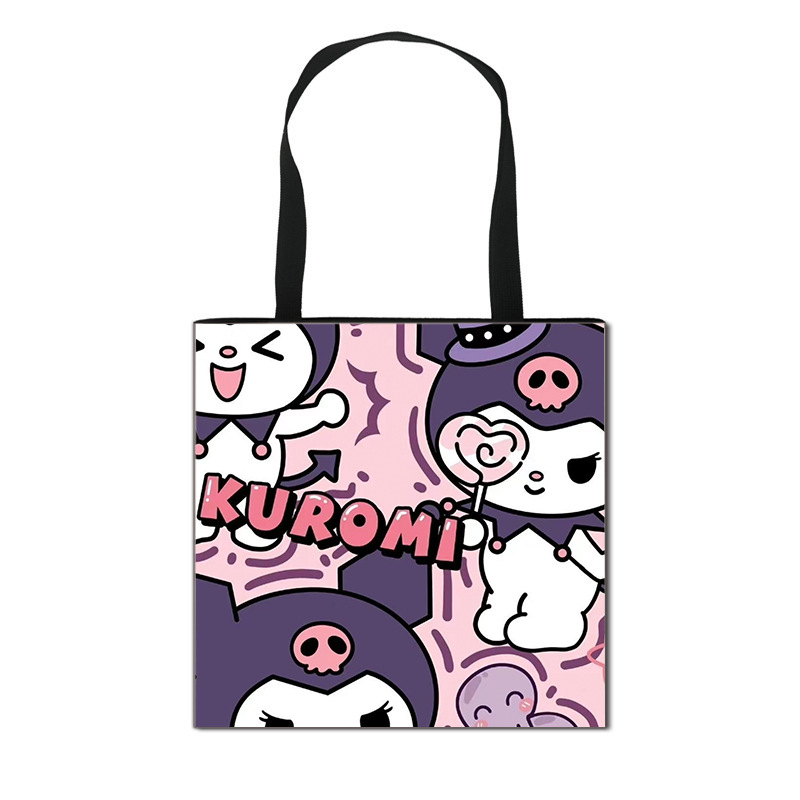 2025 m. Nauja „Kuromi“ animacinių filmukų rankinė mergaitėms, miela didelės talpos poliesterio rankinė, didmeninė prekyba