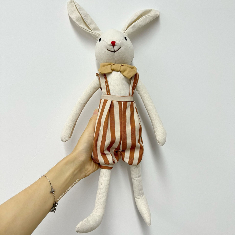 Dāņu auduma dzīvnieku lelle radošai mazuļa miega lellei, bērnu rotaļu rotaļlieta dzimšanas dienas dāvanai