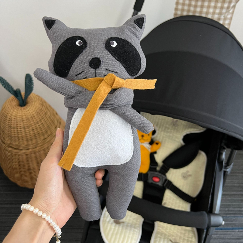 Dāņu auduma dzīvnieku lelle radošai mazuļa miega lellei, bērnu rotaļu rotaļlieta dzimšanas dienas dāvanai