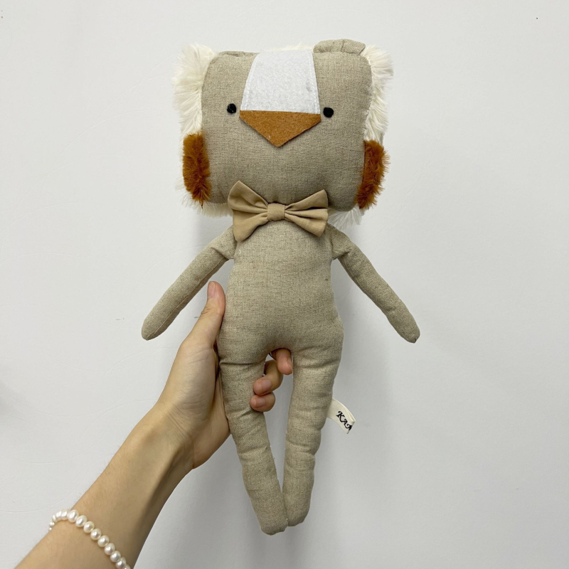 Dāņu auduma dzīvnieku lelle radošai mazuļa miega lellei, bērnu rotaļu rotaļlieta dzimšanas dienas dāvanai